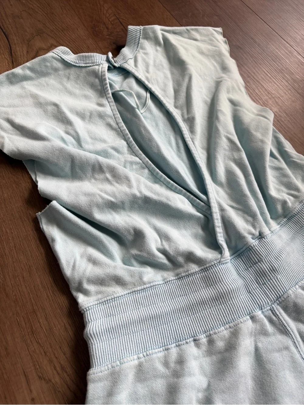 Free People Throw And Go Shortsie Oversized Romper in Refresh Blue - X-Small